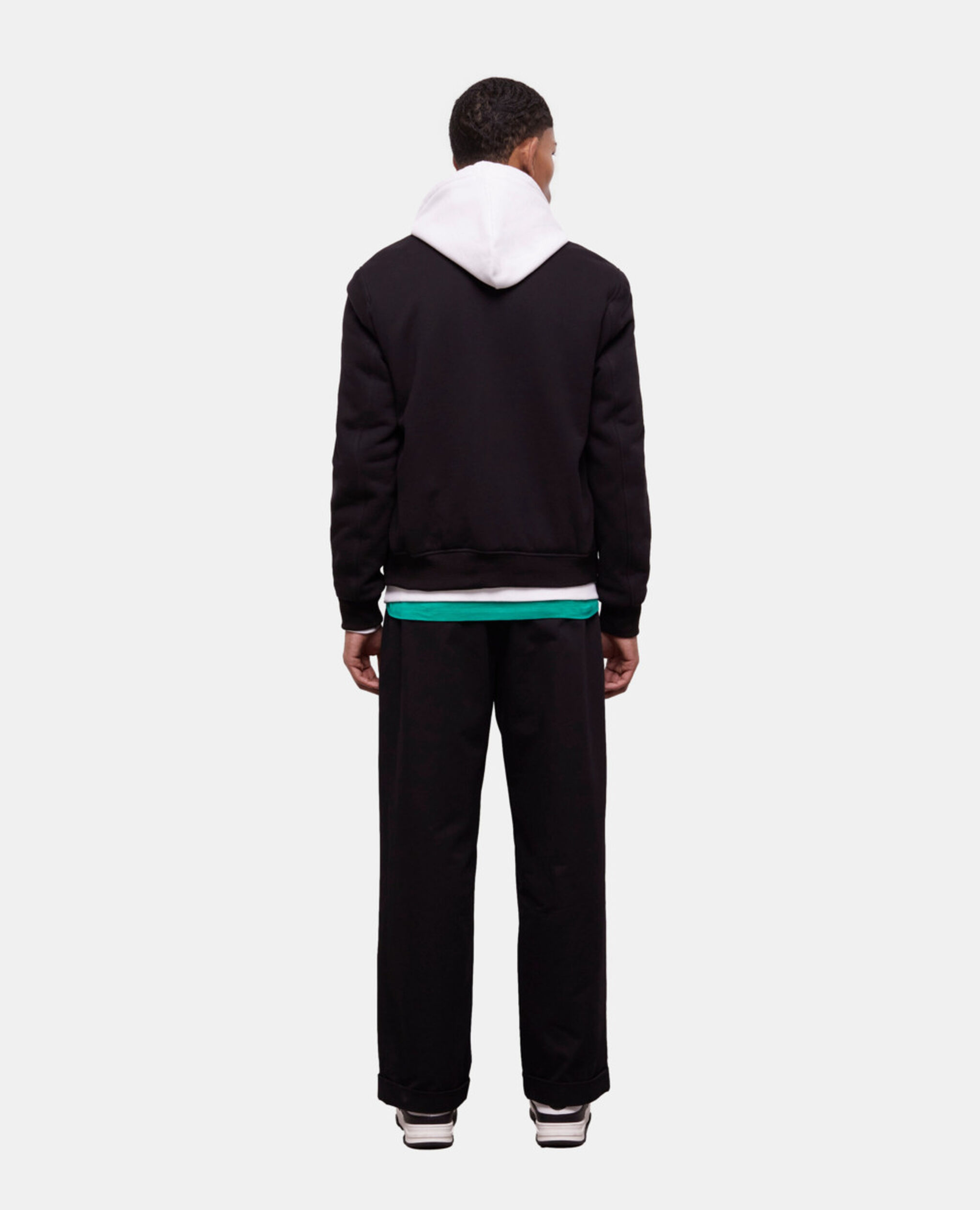 Schwarze Jacke mit Lederdetails, BLACK, hi-res image number null