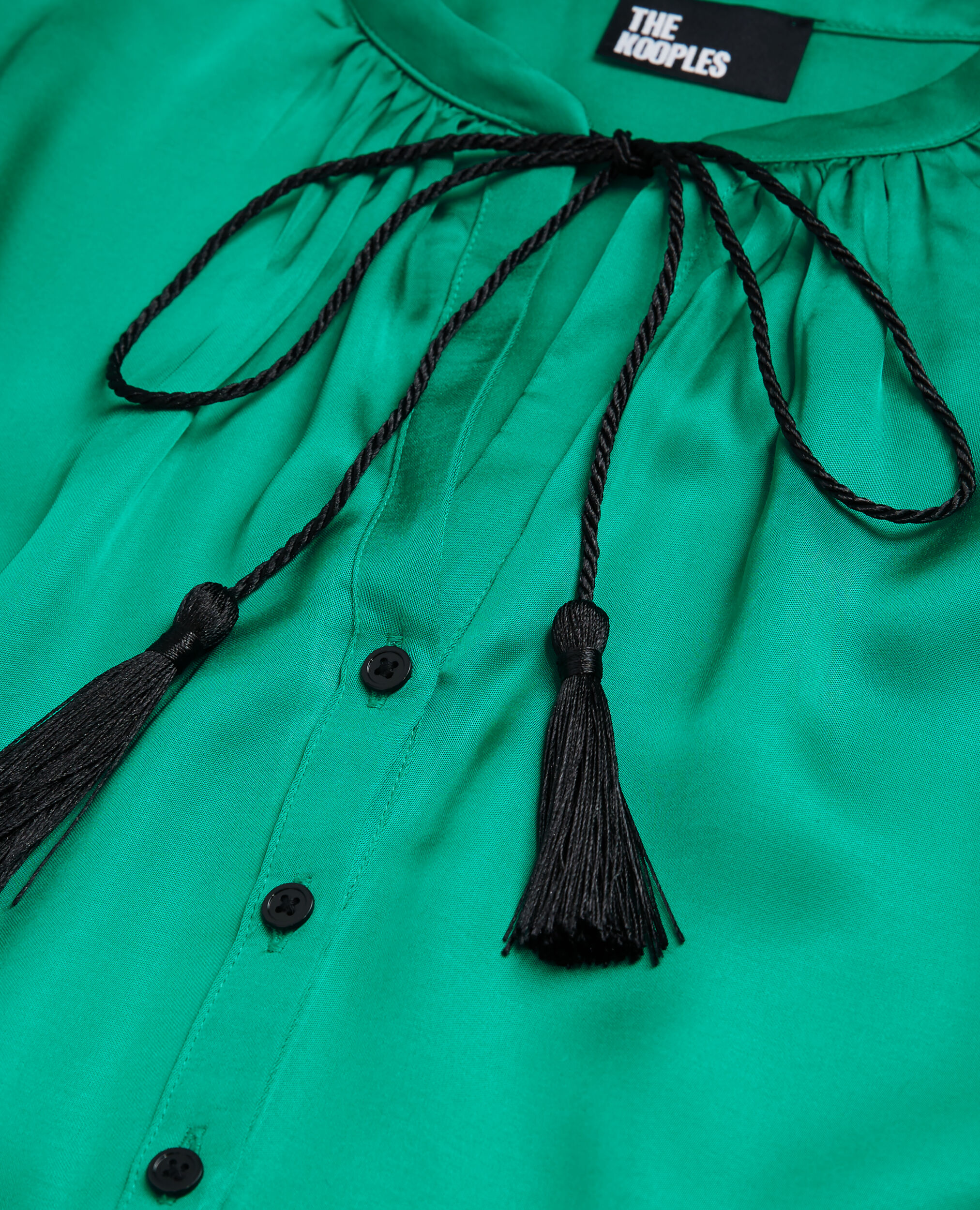Chemise manches bouffantes verte, GREEN, hi-res image number null