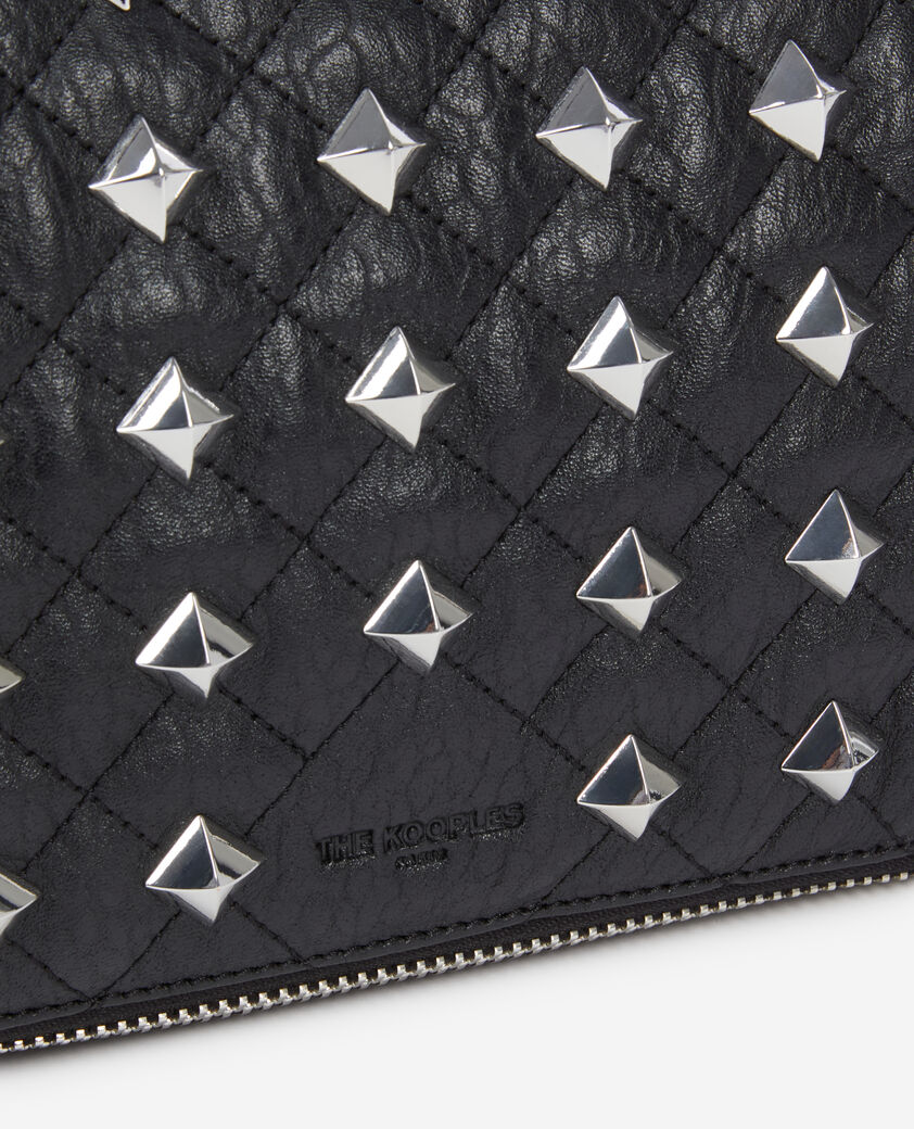 The Kooples DAMEN BLACK mittelgro&szlig;e vintage-pochette aus leder