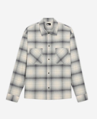 The Kooples HOMME NAVY-BEIGE chemise col classique à carreaux