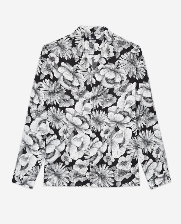 floral shirt with hawaiian collar