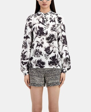 The Kooples FEMME BLACK WHITE top imprimé avec boutonnage