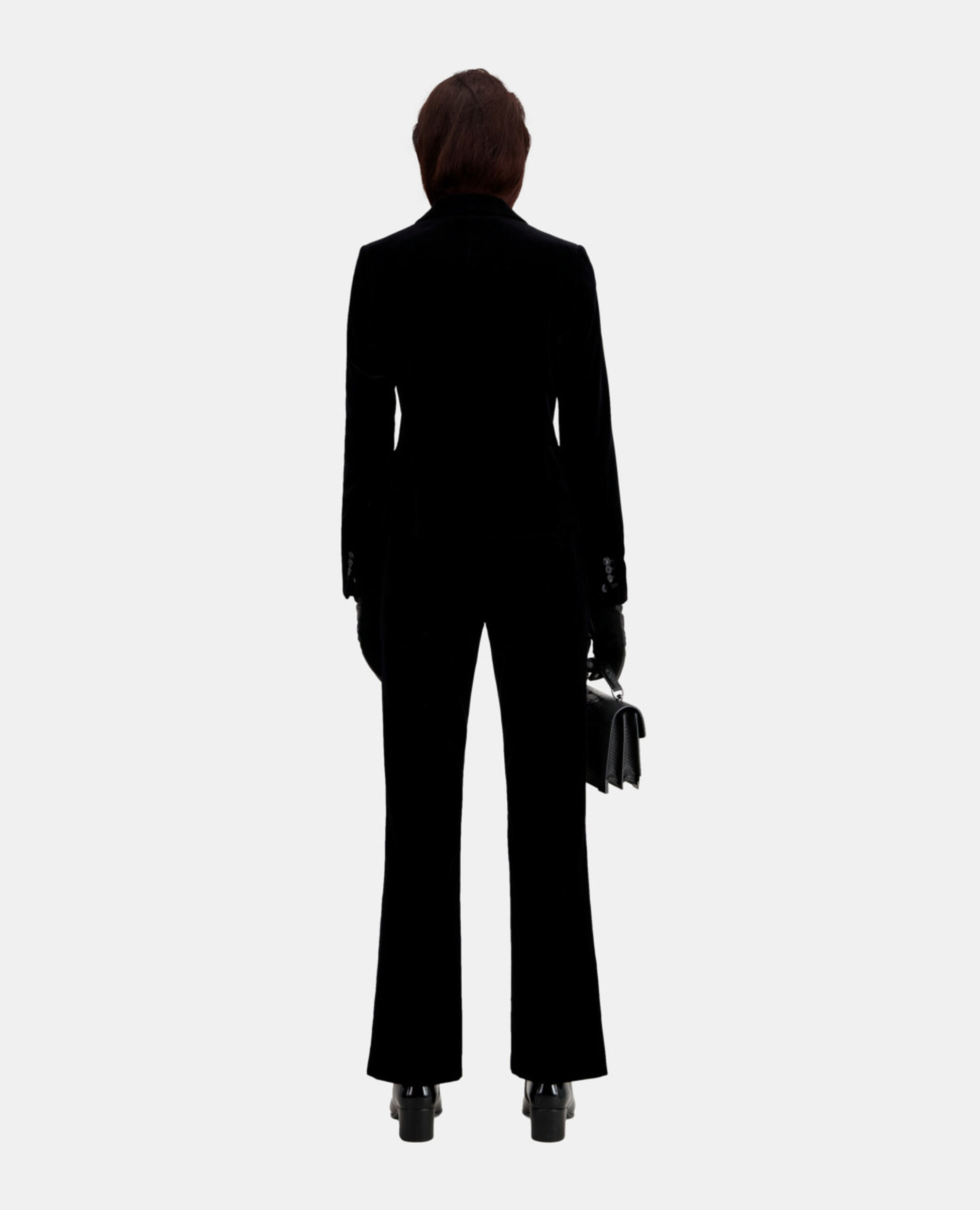 Veste tailleur courte en velours noir, BLACK, hi-res image number null