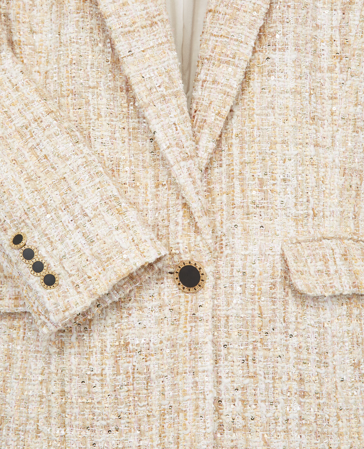 Long ecru tweed blazer The Kooples Women