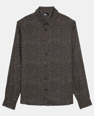 The Kooples MEN BLACK WHITE black and white hearts printed shirt