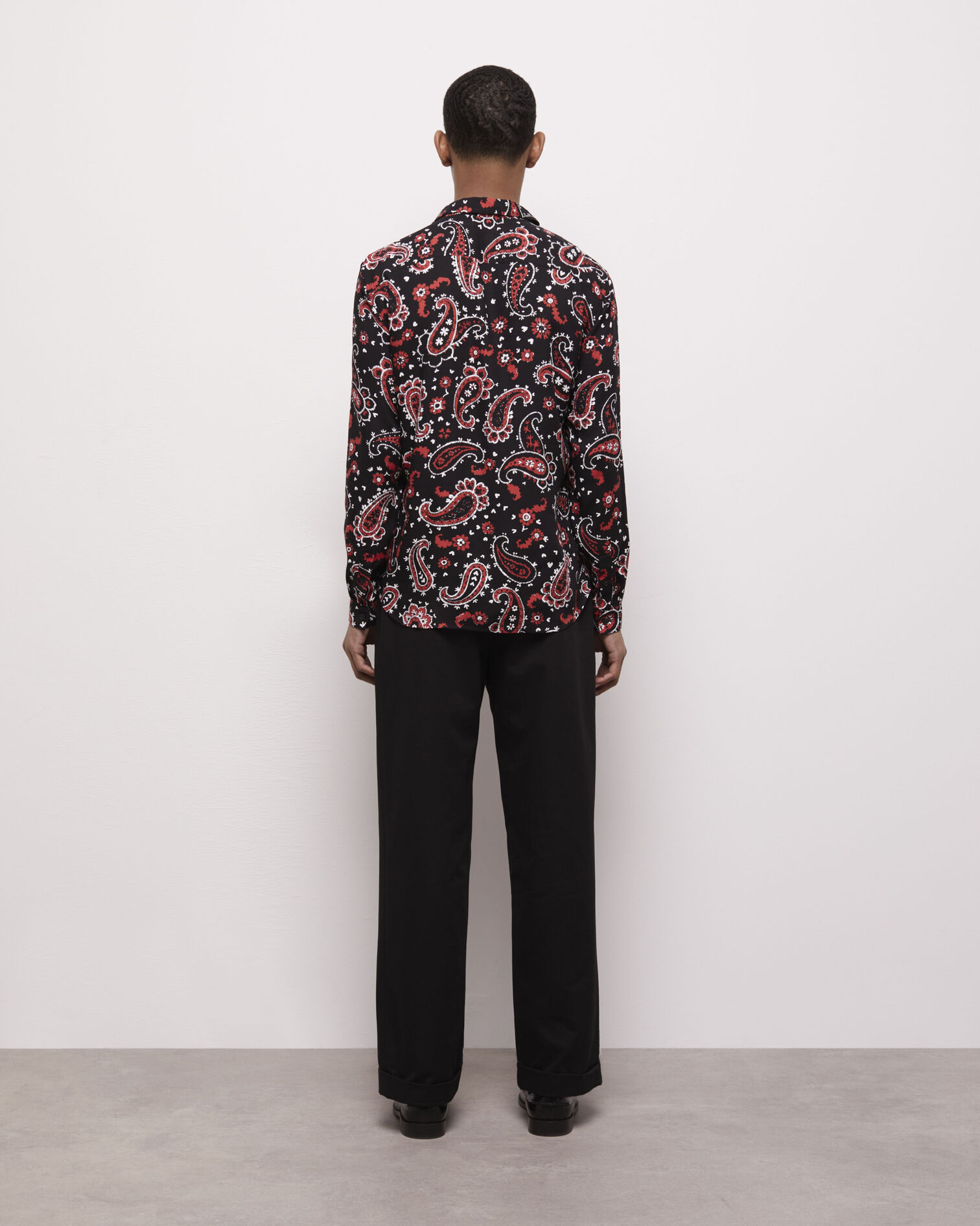 Printed shirt, BLACK - RED, hi-res image number null
