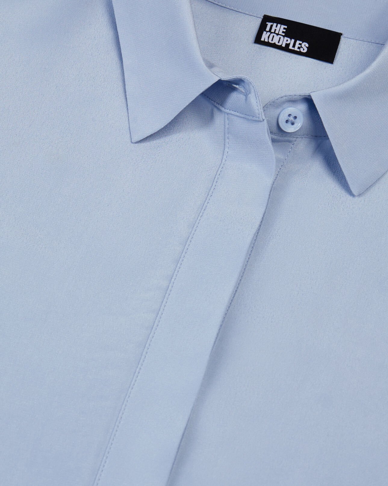 The Kooples MUJER LAVENDER camisa holgada de seda lavada azul
