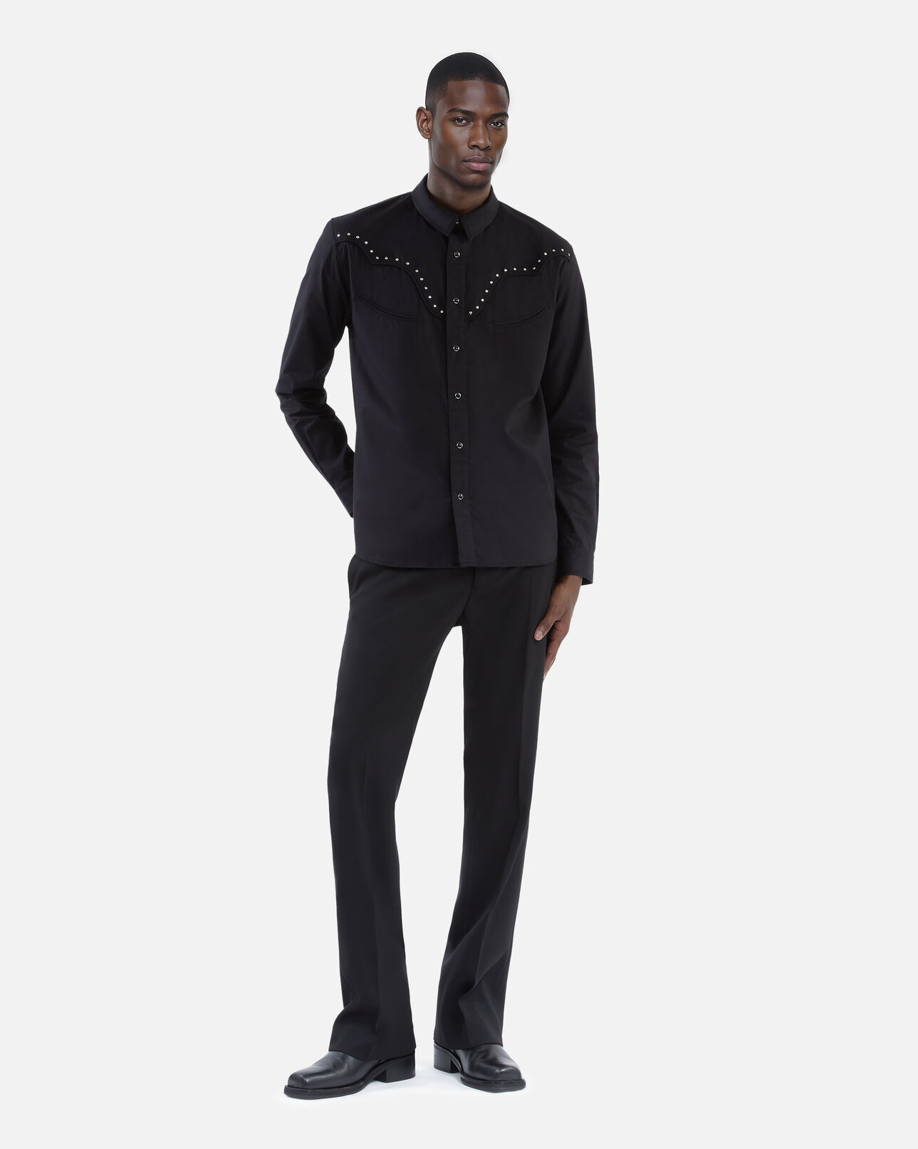 The Kooples HOMME BLACK chemise style western noire