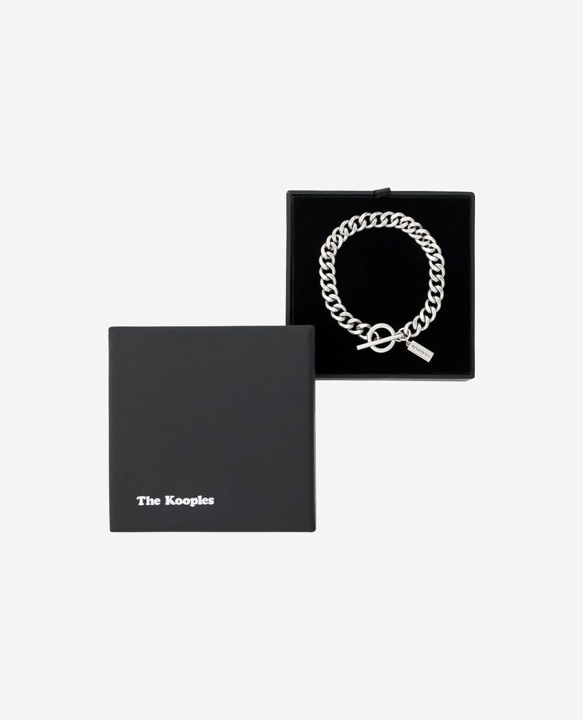 The Kooples HOMME SILVER bracelet large en chaîne argenté