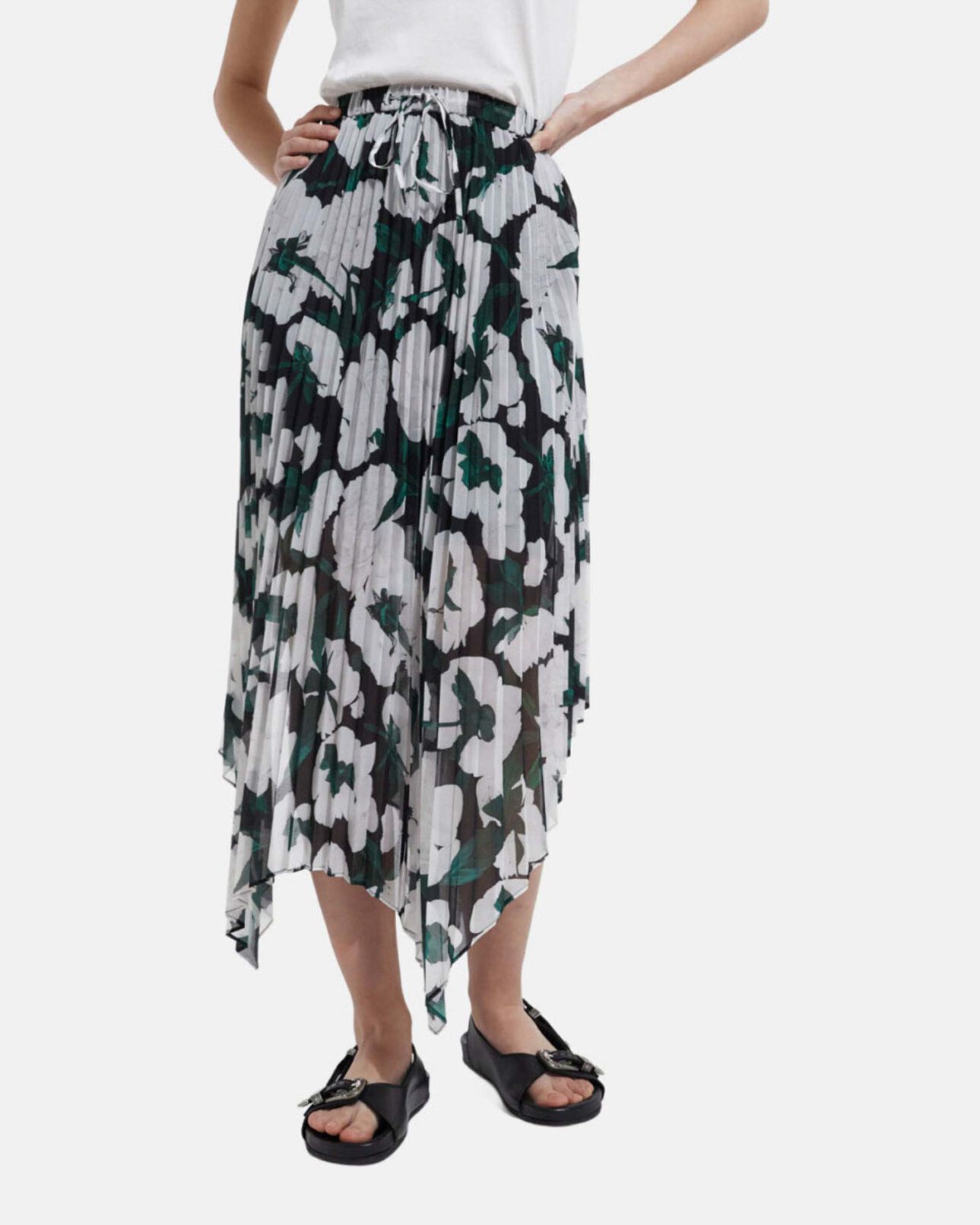The Kooples FEMME ECRU jupe longue fleurie