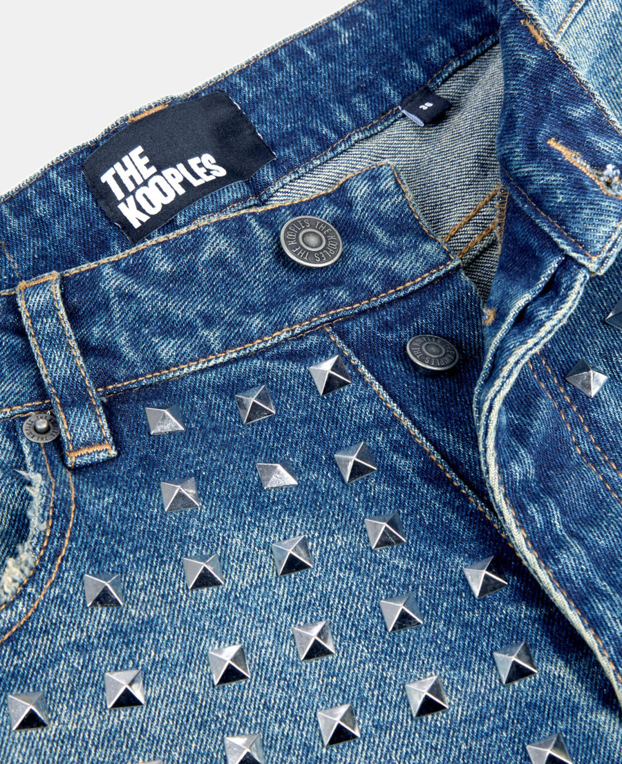The Kooples F BLUE ELECTRIC blue straight studded jeans