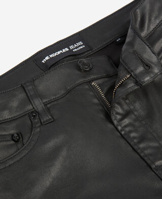 The Kooples WOMEN BLACK black leather-effect slim jeans