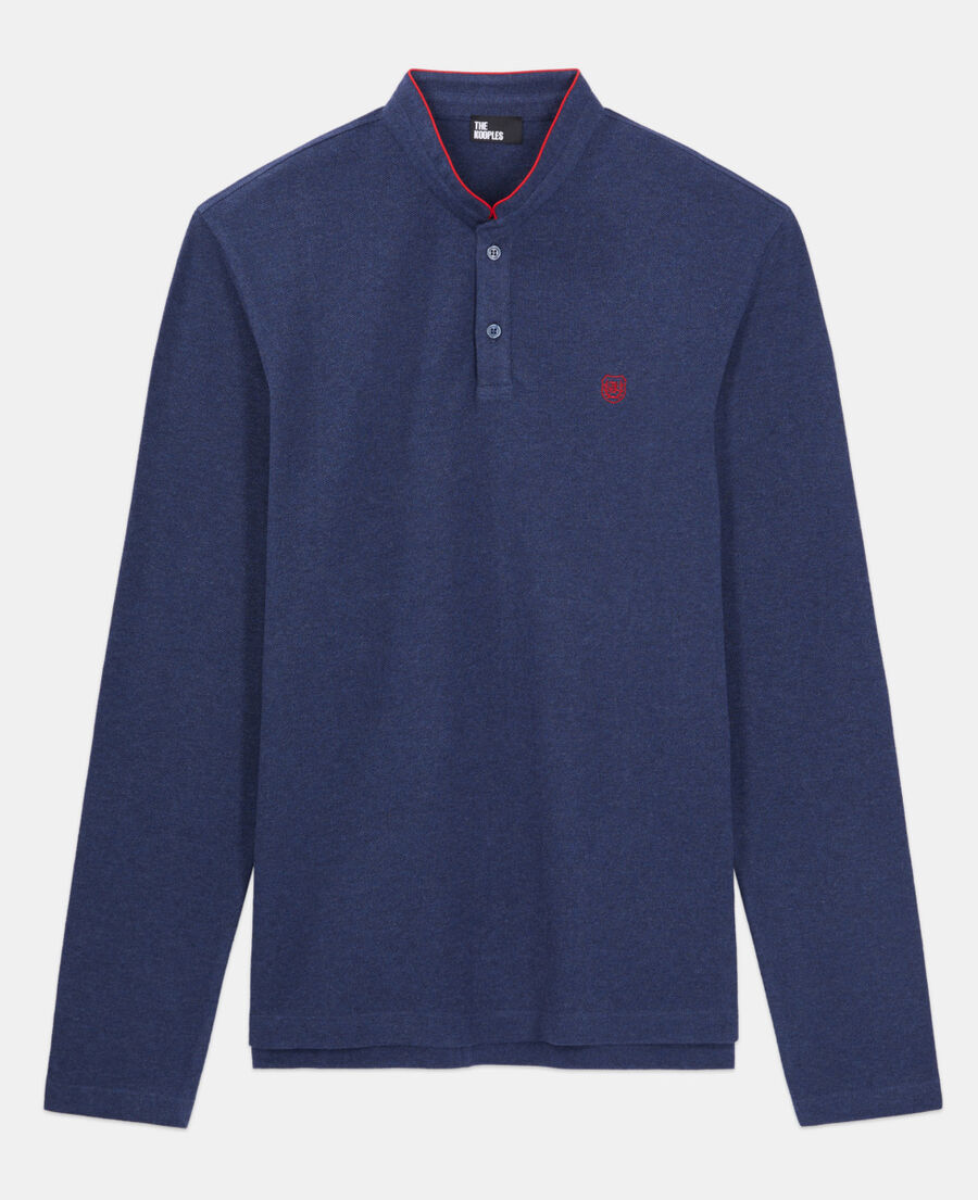 camisa polo azul marino algodón