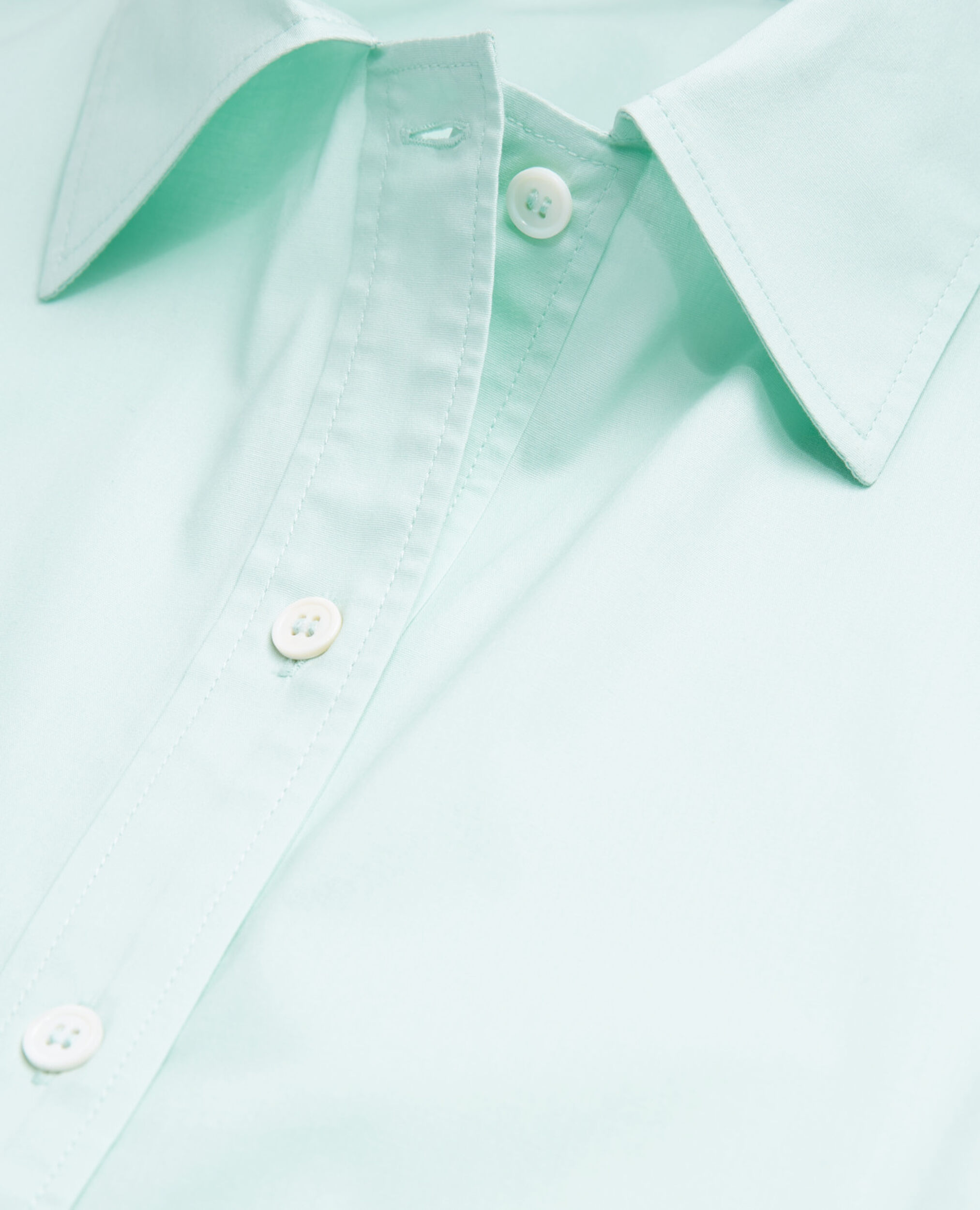 Long green cotton shirt with buttons, GREEN, hi-res image number null