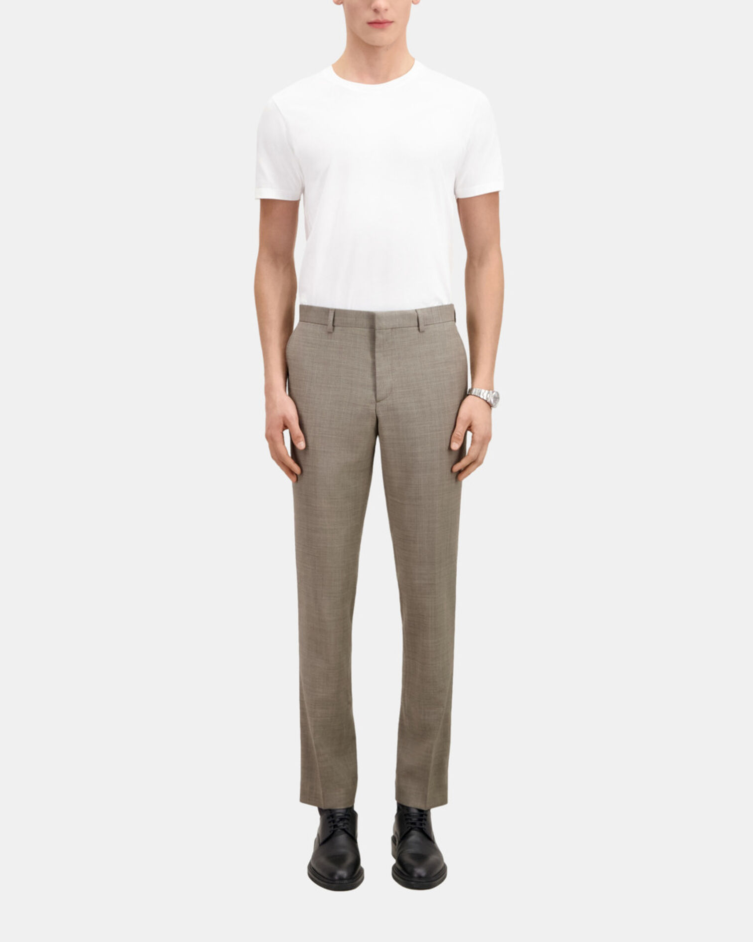 Beige wool suit trousers, BEIGE, hi-res image number null