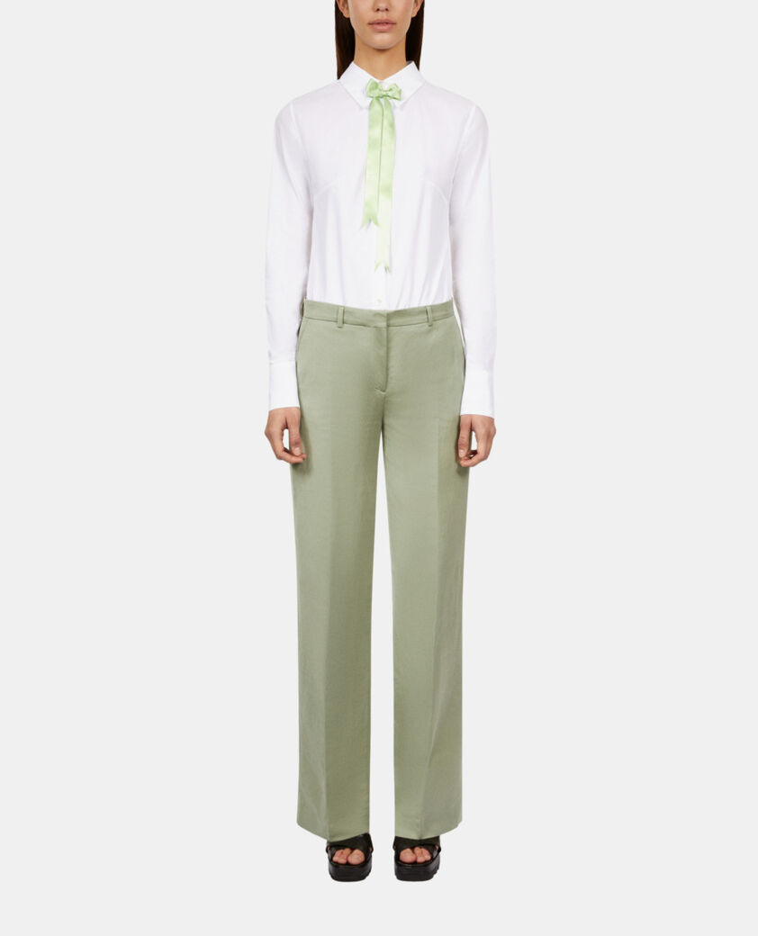 The Kooples WOMEN KAKI GREY light green linen suit trousers
