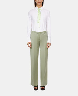 The Kooples DAMEN KAKI GREY hellgr&uuml;ne anzughose aus leinen