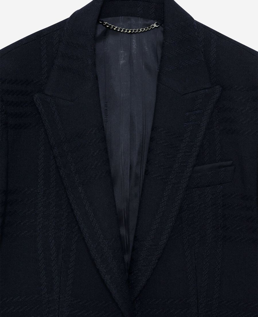 The Kooples F NAVY navy wool tweed jacket