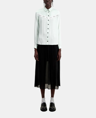 The Kooples FEMME OCEAN chemise vert clair avec détail en dentelle