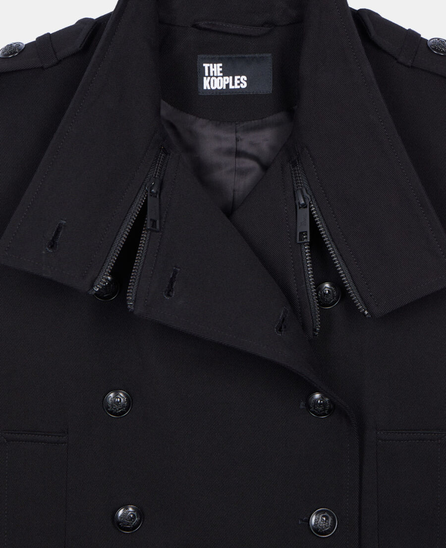 The Kooples DAMEN BLACK schwarze jacke im trenchcoat-stil