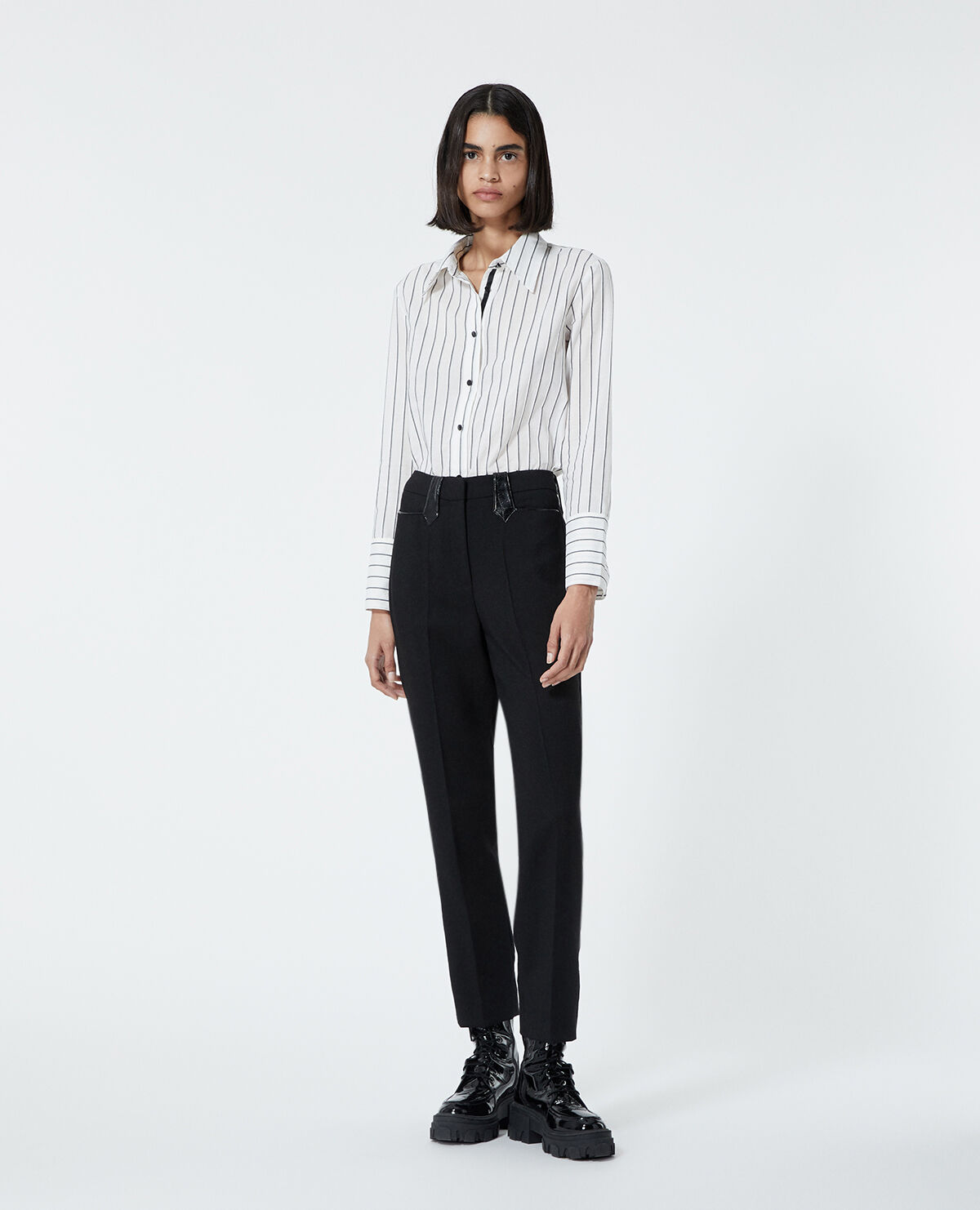 Pantalon hotsell droit cuir