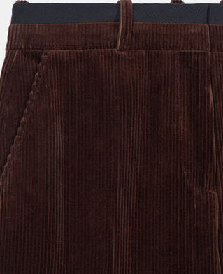 The Kooples WOMEN BROWN brown corduroy straight-leg tailored pants