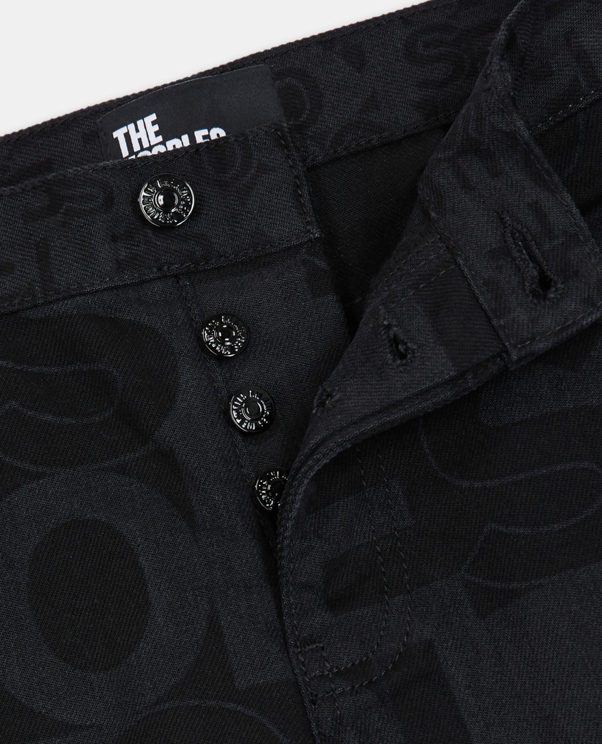 Straight-cut jeans with The Kooples logo, BLACK WASHED, hi-res image number null