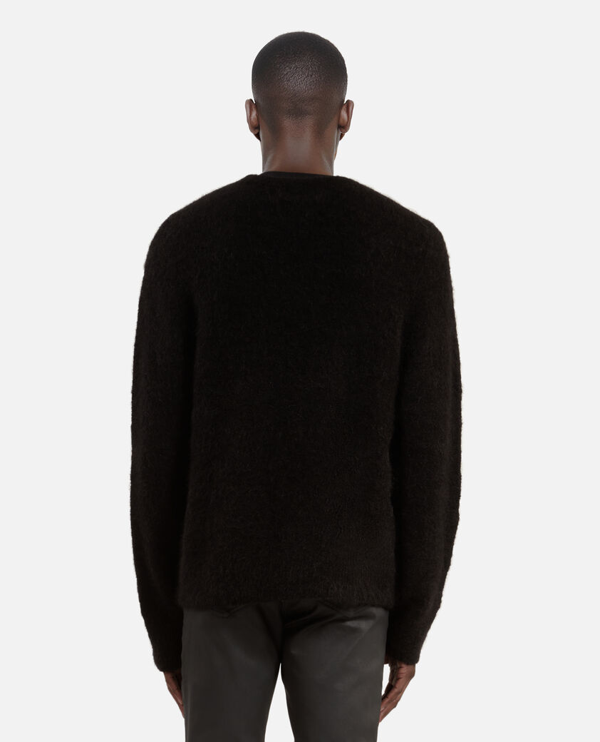The Kooples HERREN BLACK STONE schwarzer pullover aus wolle und mohair