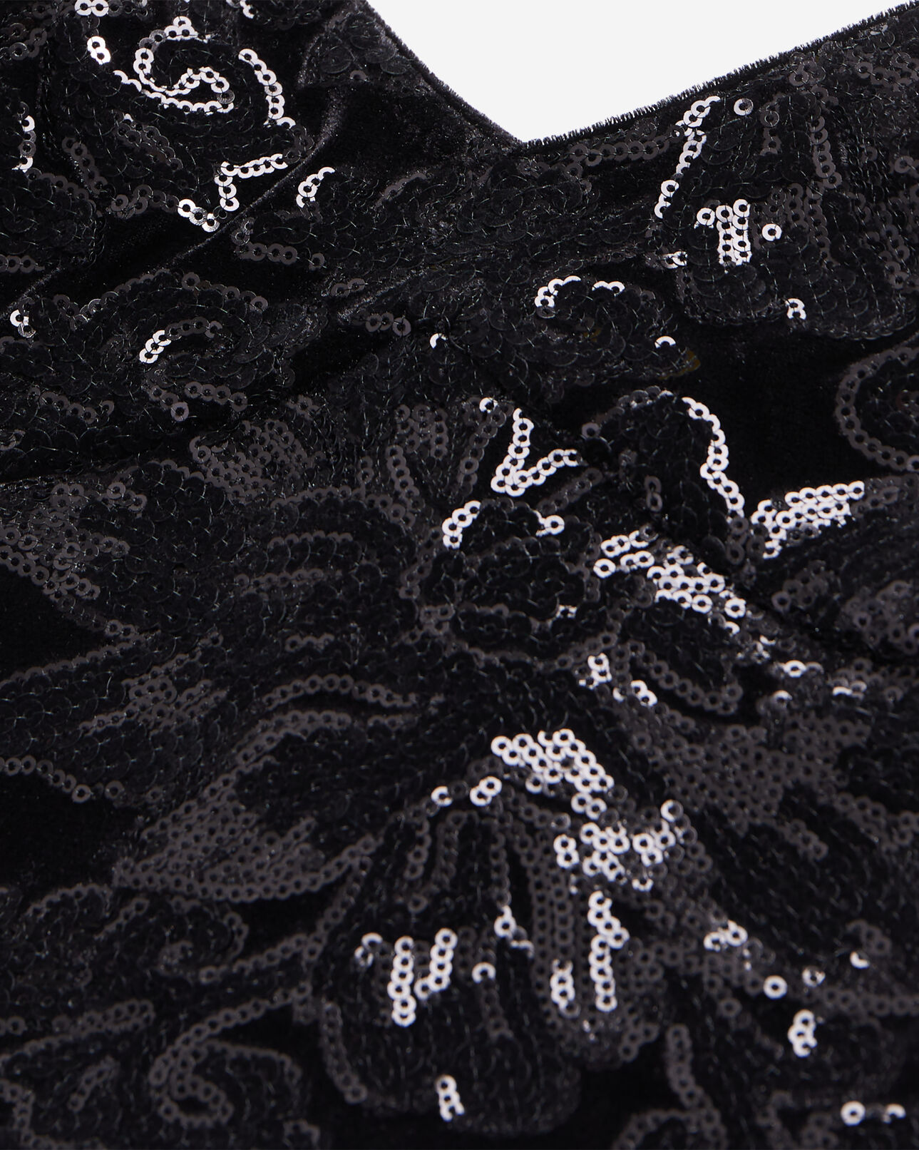 The Kooples WOMEN BLACK black velvet cropped top with sequins