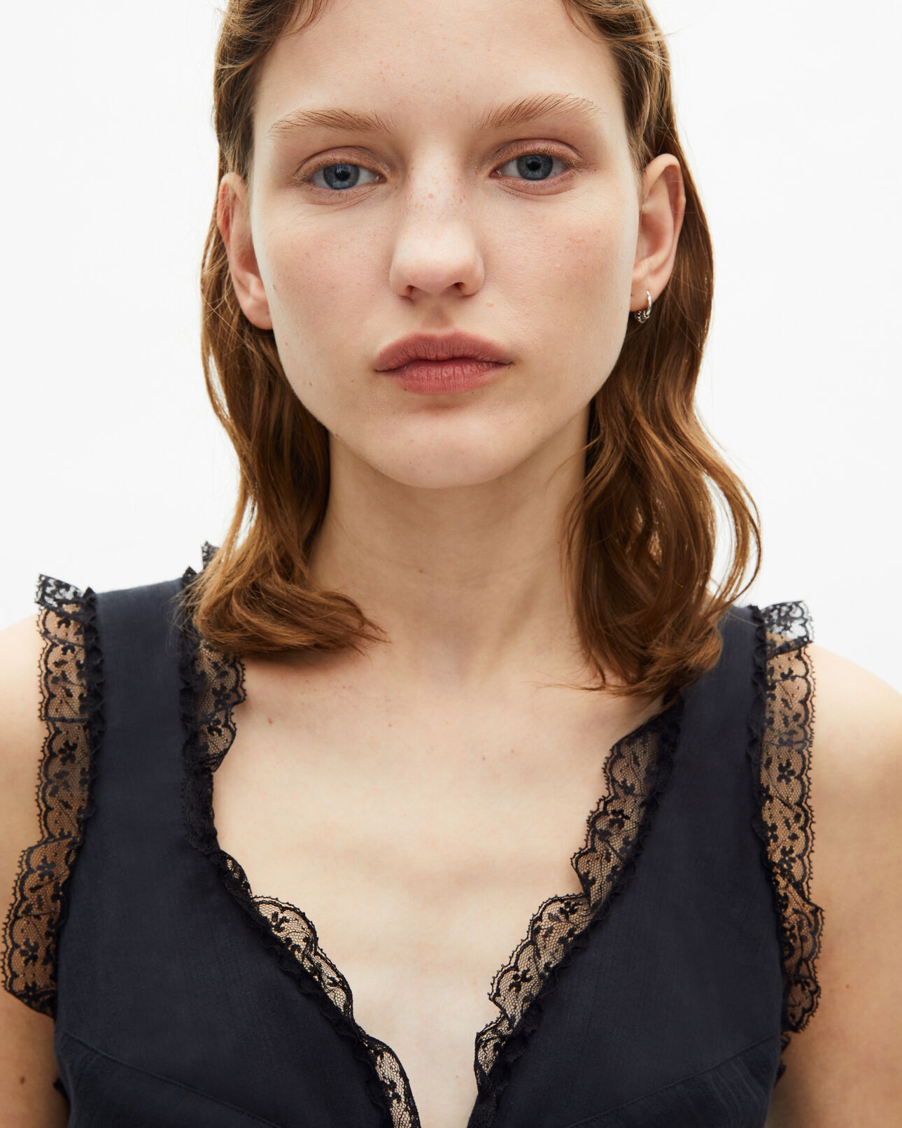 The Kooples WOMEN BLACK black lace-up top