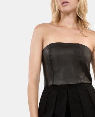 The Kooples FEMME BLACK robe bustier courte noire