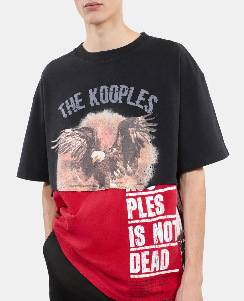 The Kooples HOMME BLACK WASHED t-shirt &agrave; s&eacute;rigraphie noir