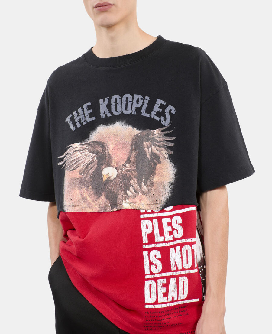 The Kooples MEN BLACK WASHED black serigraphy t-shirt