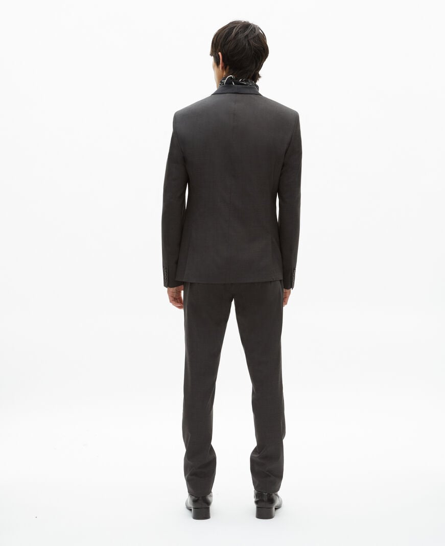 The Kooples HERREN BLACK GREY anzugjacke aus wollgemisch mikrokaro schwarz