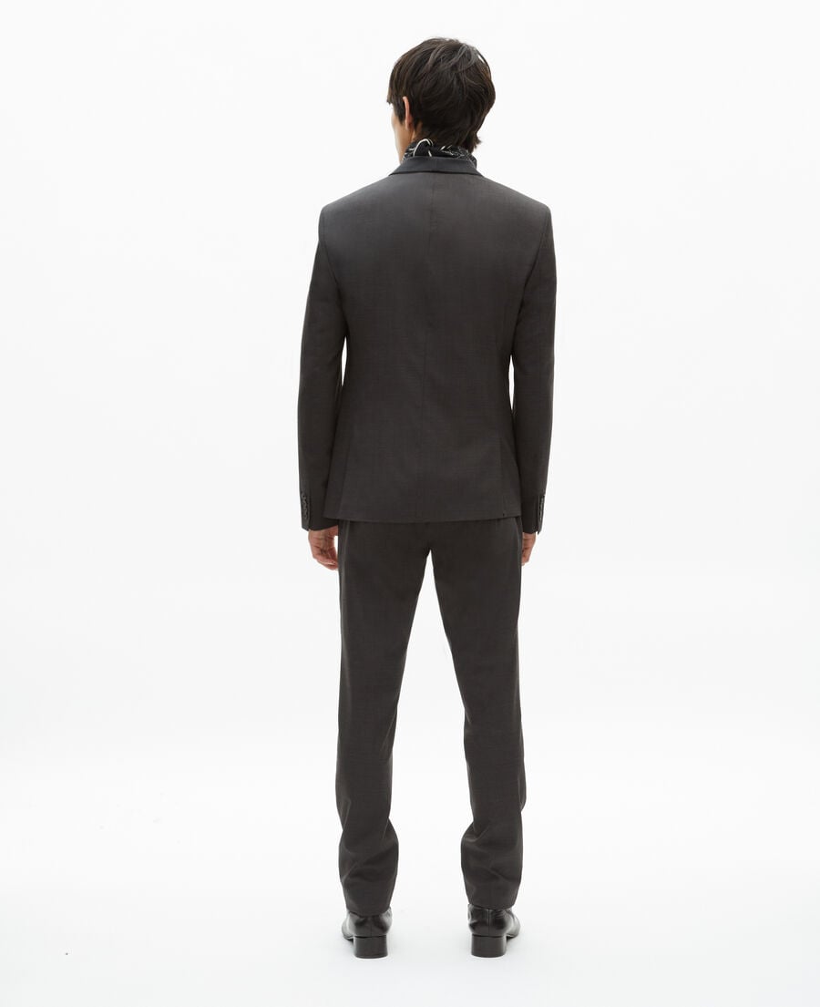 The Kooples HERREN BLACK GREY anzugjacke aus wollgemisch mikrokaro schwarz