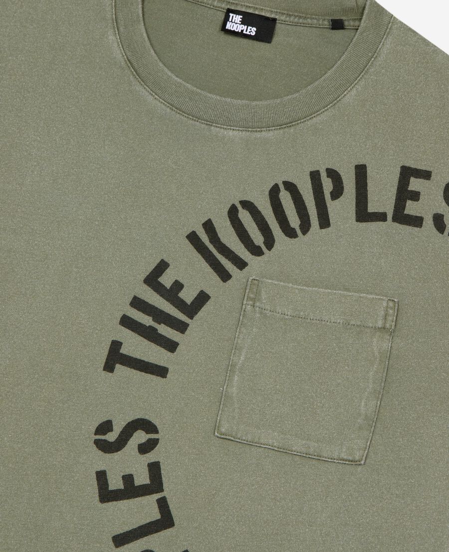 The Kooples HOMME KAKI t-shirt avec s&eacute;rigraphie kaki