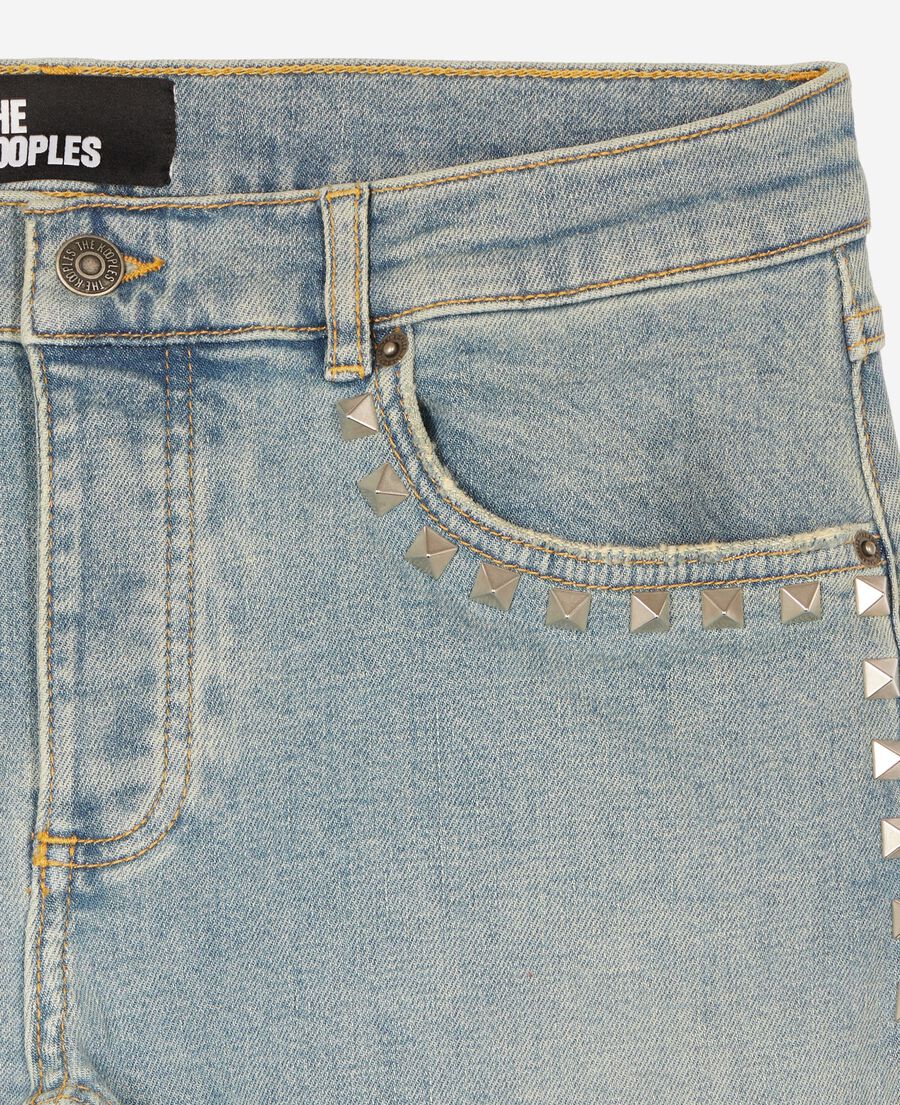 The Kooples FEMME BABY BLUE jean slim long avec studs bleu