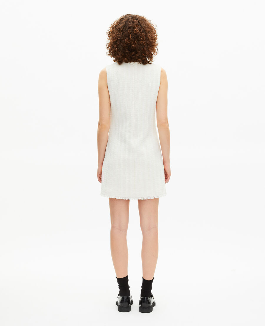 The Kooples WOMEN ECRU short dress in ecru tweed