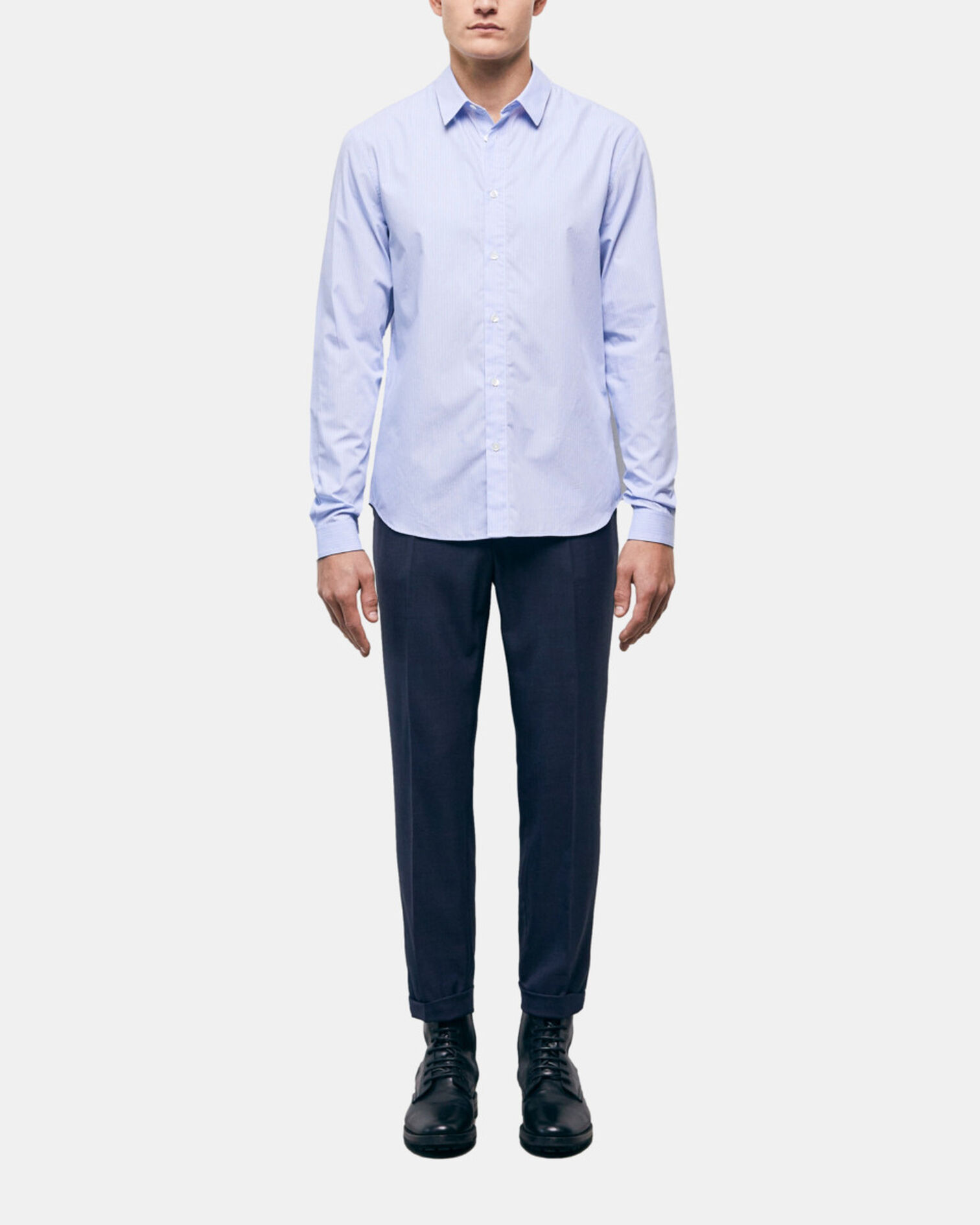 Chemise col classique à rayures, WHITE / SKY BLUE, hi-res image number null