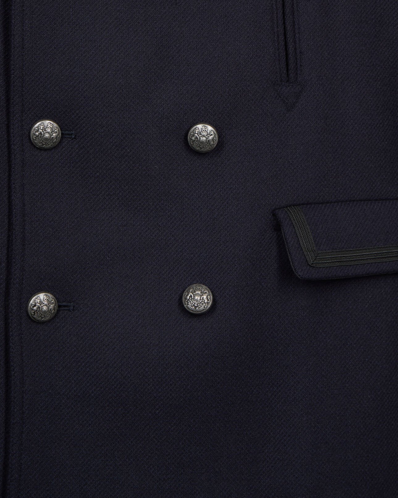 The Kooples MEN DARK NAVY navy blue officer-style pea coat