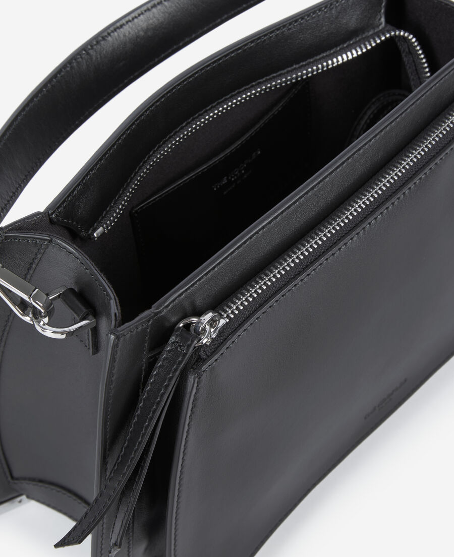 The Kooples F BLACK black leather trapeze bag