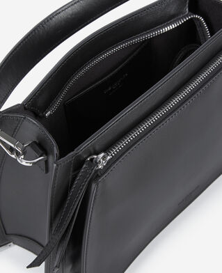 The Kooples F BLACK black leather trapeze bag