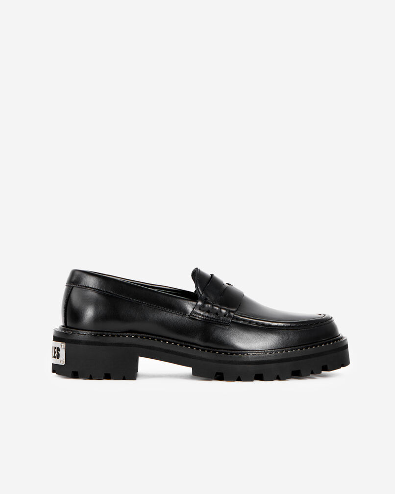 The Kooples WOMEN BLACK black leather loafers