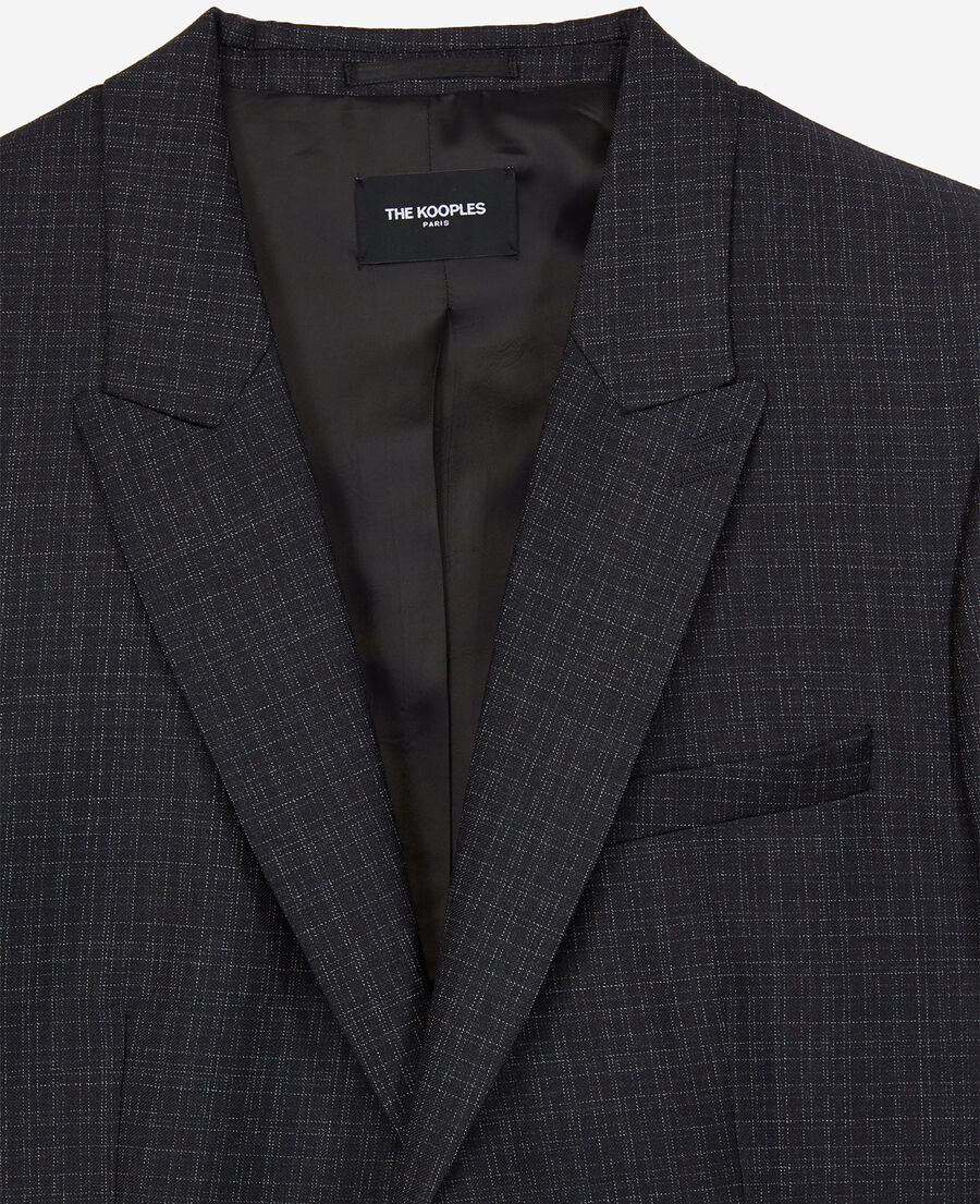 Black wool suit jacket with white stripes The Kooples US