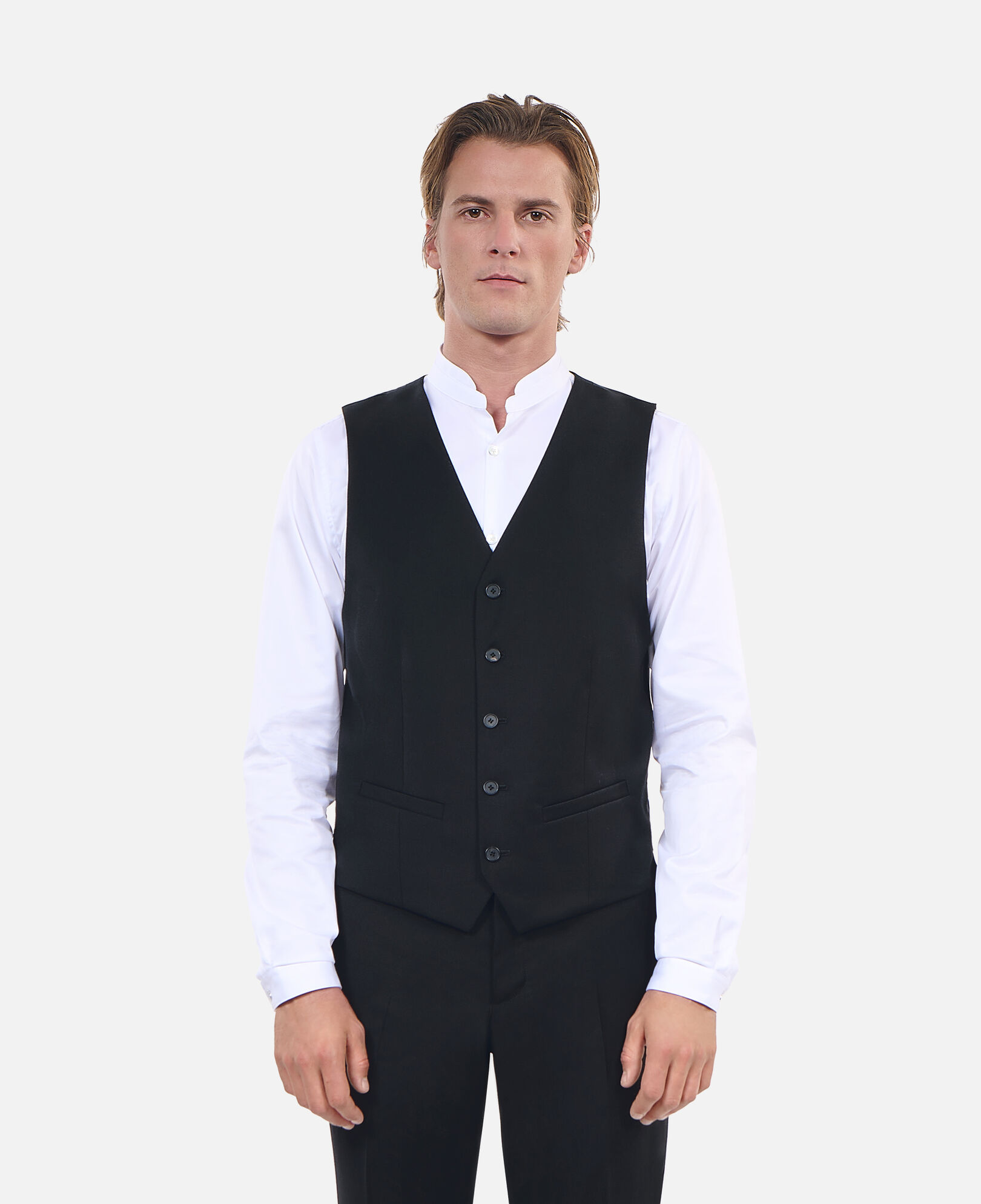 The Kooples HERREN BLACK schwarze anzugweste aus wolle