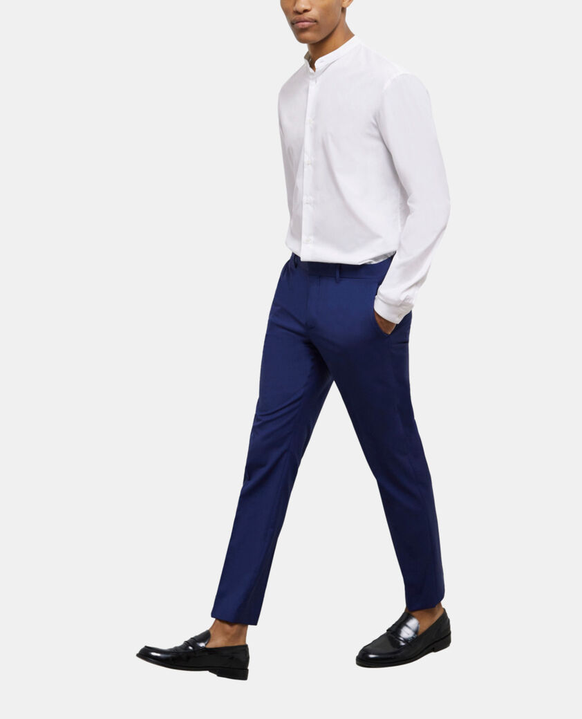 The Kooples HERREN NAVY marineblaue anzughose mit mikromuster