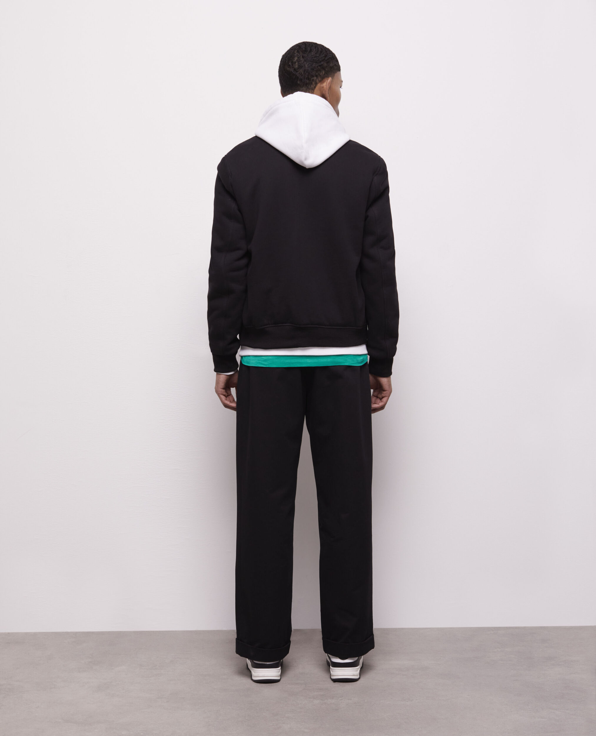 Schwarze Jacke mit Lederdetails, BLACK, hi-res image number null