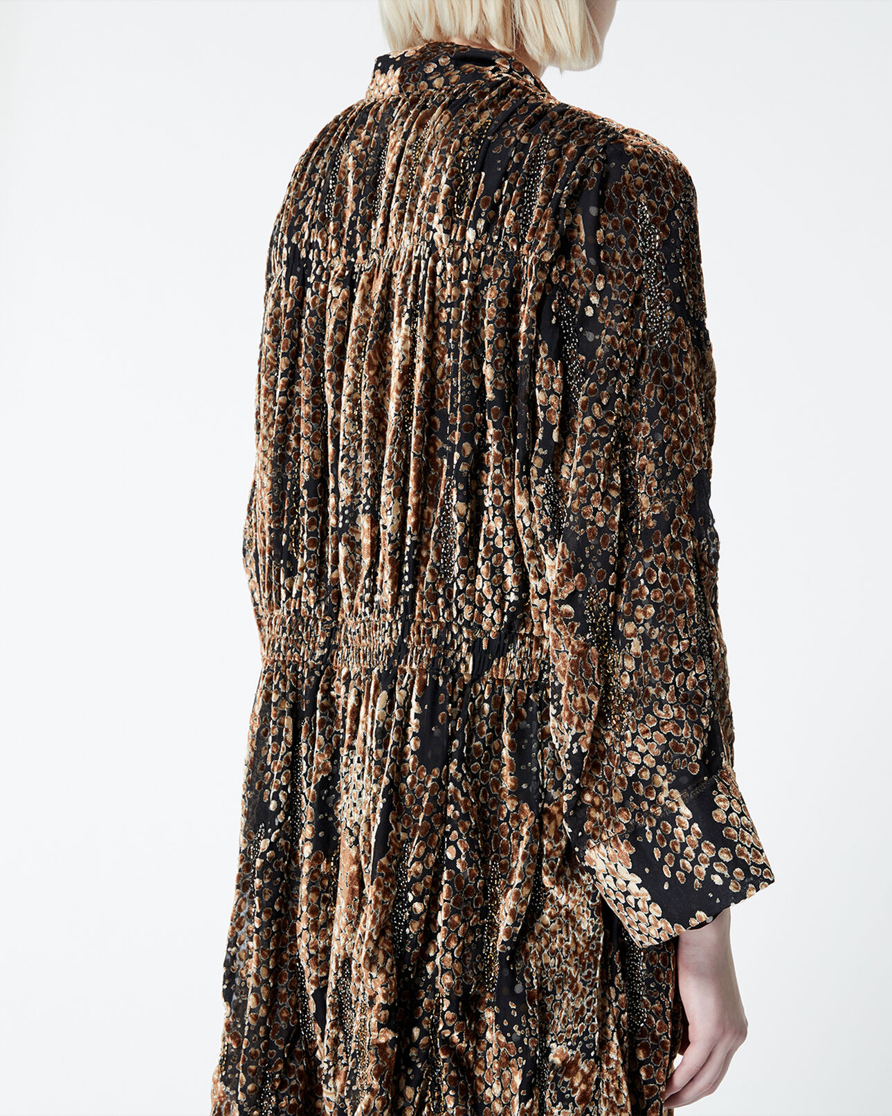 The Kooples FEMME BROWN kimono imprimé serpent burn-out