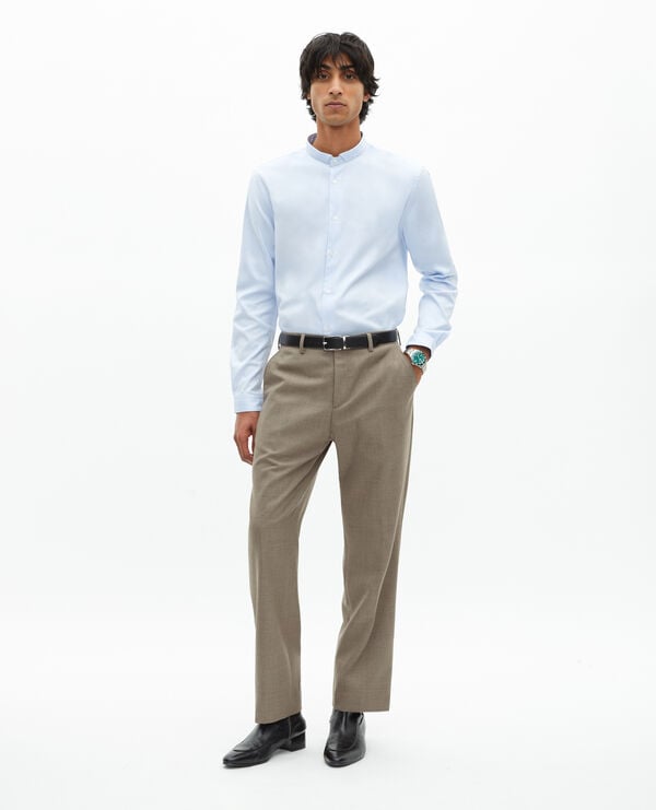 The Kooples HERREN BEIGE MELANGE beigefarbene anzughose aus wolle