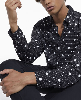 The Kooples HOMME BLACK-ECRU chemise col classique imprimée
